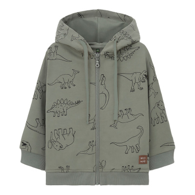 Толстовка для мальчика Crockid 302724 зеленый чай динозавры к552 1